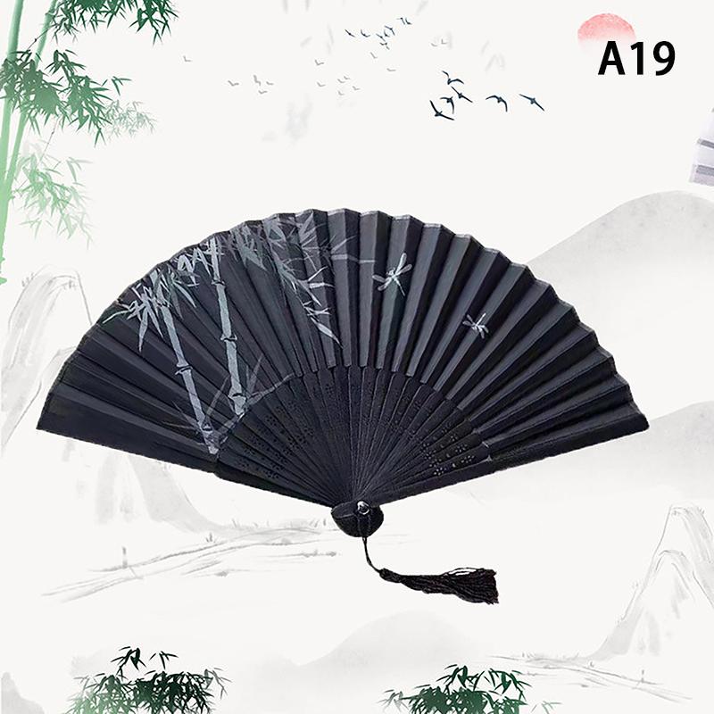 Винтажный стиль, шелковый складной веер, китайский японский узор, художественный ремесленный подарок, украшения для дома, танцевальный ручной веер