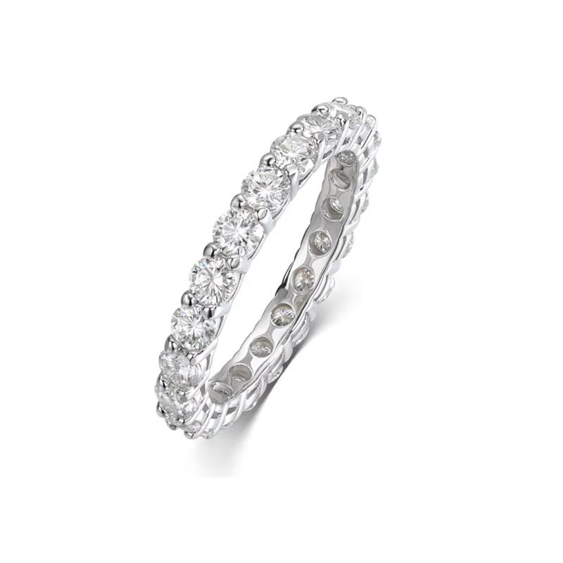 Smyoue Кольца из розового золота 3/3,5/5 мм, полностью муассанитовые, для женщин, сверкающее обручальное кольцо, классические ювелирные кольца из серебра 925 пробы