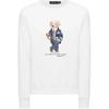 Polo Ralph Lauren FW23 однотонный регби медведь узор круглый вырез длинный рукав флисовая толстовка мужская толстовка белый MNPOKNI16820336-100