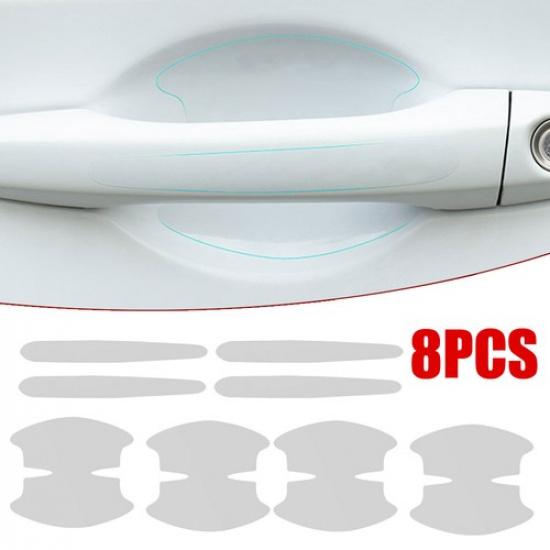 8Pcs/set Car Door Handle Bowl Sticker Protector Film Anti-Scratch Accessories