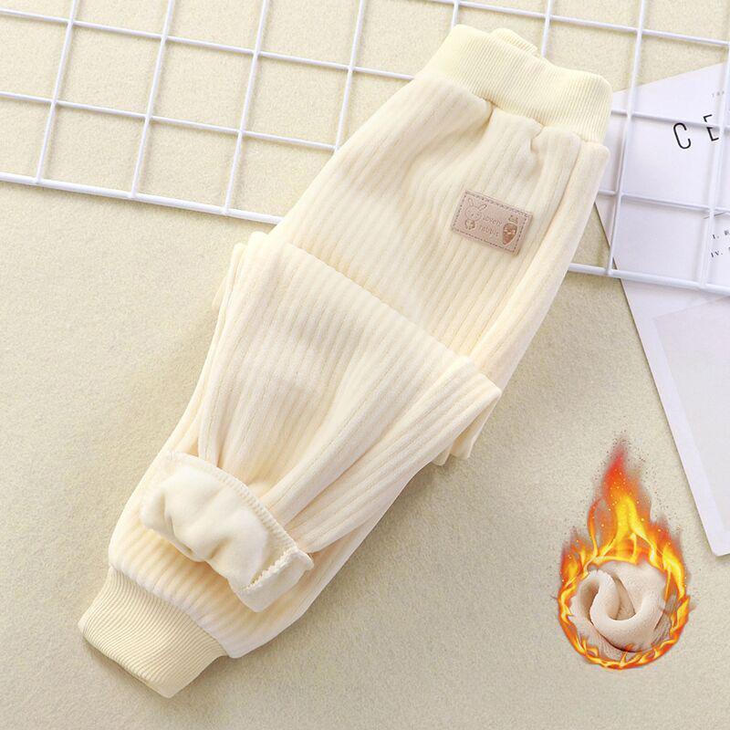 Детские штаны с подкладкой, детские новые спортивные штаны для осени и зимы, утолщенные теплые штаны для мальчиков и девочек, детская верхняя одежда, брюки с эластичной резинкой на талии