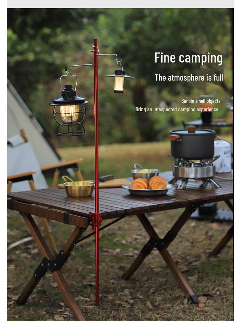 Portable Ultra-Light Aluminum Folding Light Stand for Camping and Picnics