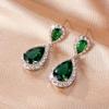 Huitan Trendy Women Drop Earrings 6 Color Style Wedding Party Accessories Inlaid Pear Cubic Zirconia Elegant Versatile Jewelry