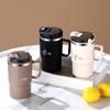 WORTHBUY Double-Wall Coffee Mug 304 Stainless Steel Water Mug Cup With Spoon&Tea Strainer Leak Proof Anti Scalding Drinking Cup