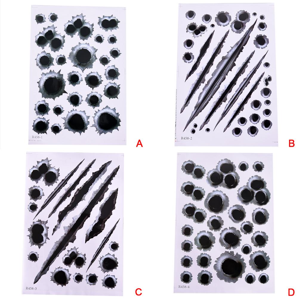 Креативный автомобильный Стайлинг 3D поддельные пулевые отверстия выстрелы из пистолета забавные автомобильные наклейки наклейки