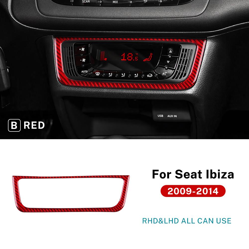 Real Soft Carbon Fiber Sticker LHD RHD Car Central Control AC Frame Panel Trim For Seat Ibiza 2009 2010 2011 2012 2013 2014