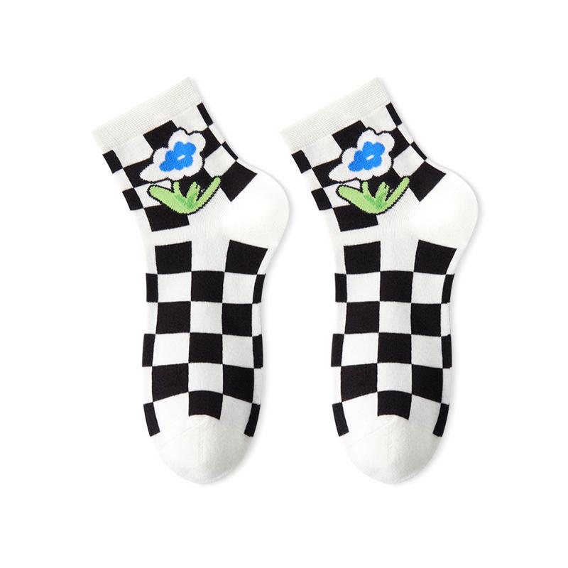 Модные женские носки до середины икры Lumi – Милые хлопковые носки с 3D-тюльпанами