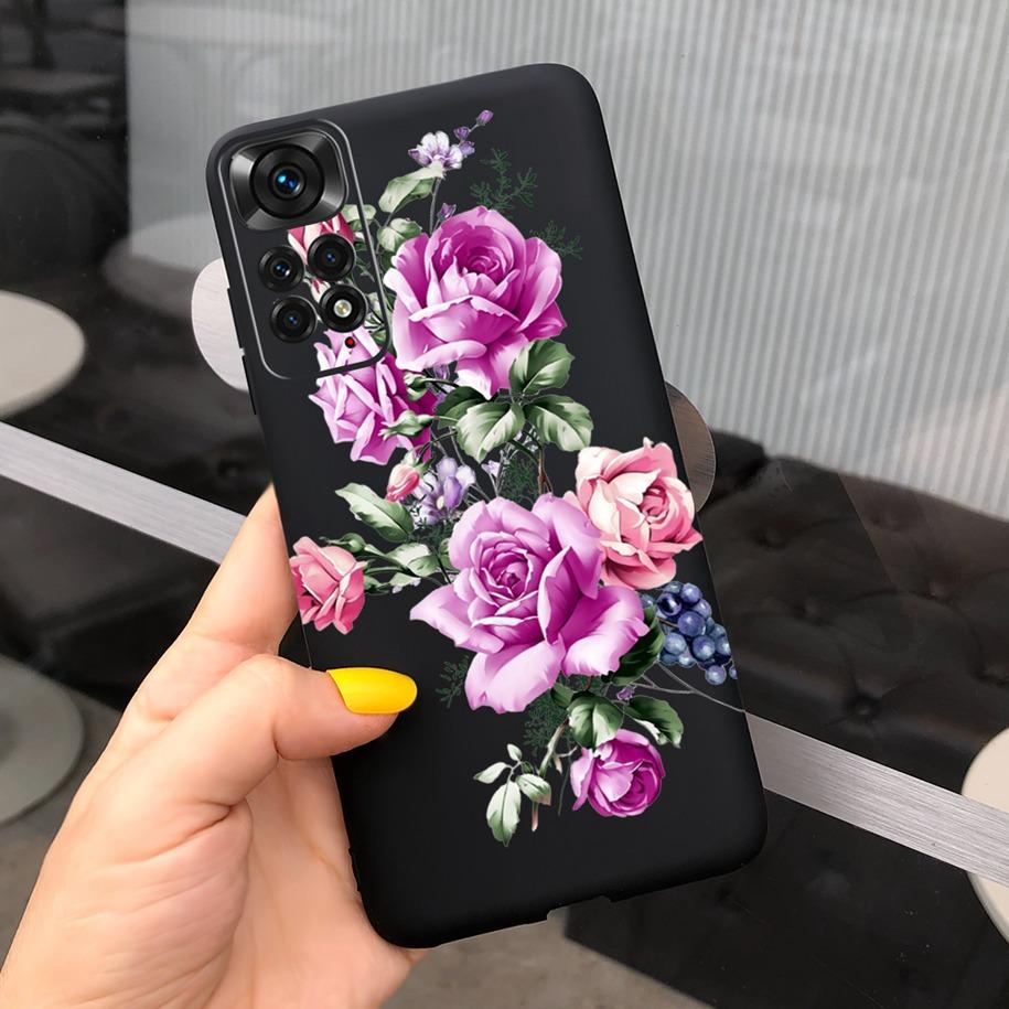 For Xiaomi Redmi Note 11 Case 2022 Slim Silicone Soft Flower Phone Cover For Xiaomi Redmi Note 11S Bumper Note11 Pro Plus Fundas