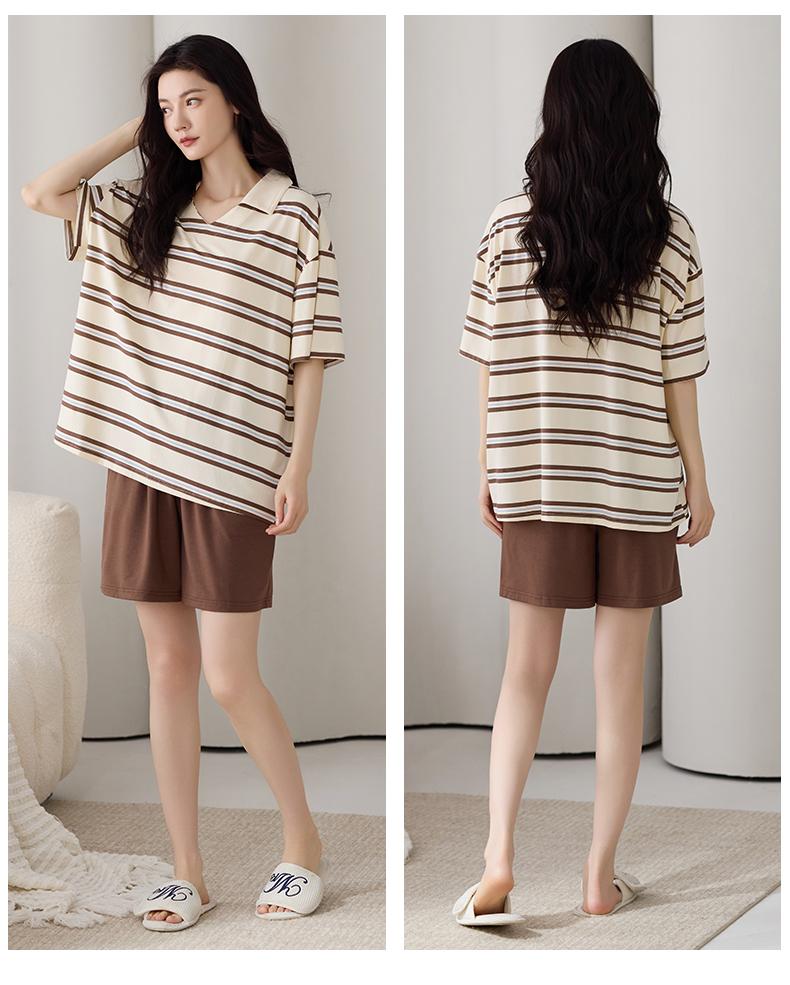 Pabonu pure cotton new striped summer thin style girls' short sleeved outerwear fd