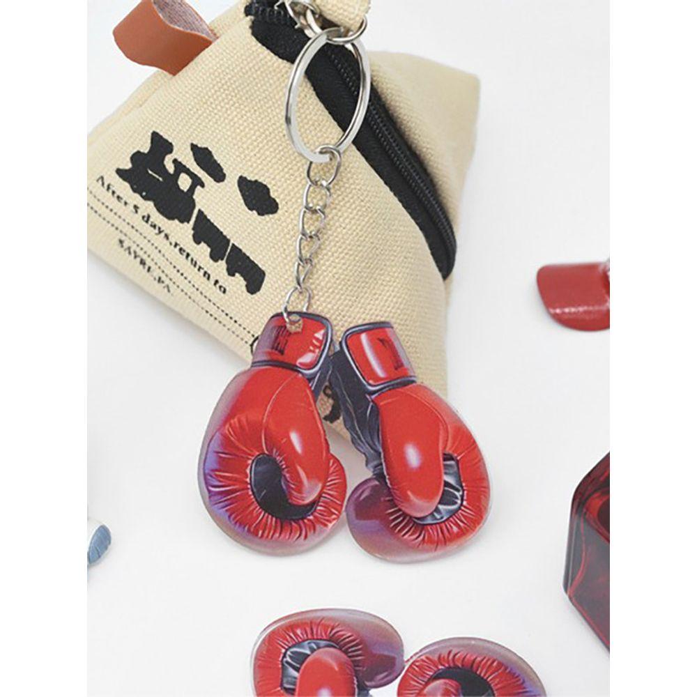 briskstyle red boxing glove shaped flat acrylic keychain