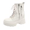 Fashion New 2024 Women Platform Ankle Boots Winter Chunky Sneakers Casual Vulcanized Shoes 10CM High Top Leather Short Boots Women Mujer
