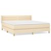 Maison Exclusive - Sommier à lattes de lit avec matelas Crème 160x200 cm Tissu