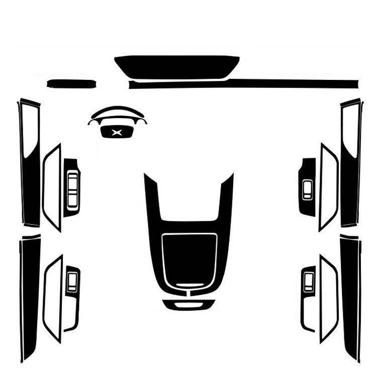 Xpeng P7 Carbon Fiber Interior Stickers: Anti-Kick Pad, Gear Console Decoration, Anti-Scratch Film.