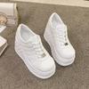 Spring/autumn High Heel Fashion Sneakers Lace-up Solid Ladies Shoes On Sale High Quality Wedges Women's Vulcanize Shoes