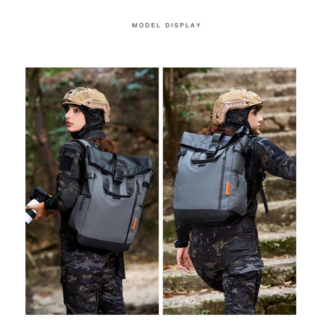 Backpack Unisex Oxford Multi Compartment Large Capacity for Outdoor Travel and Daily Use