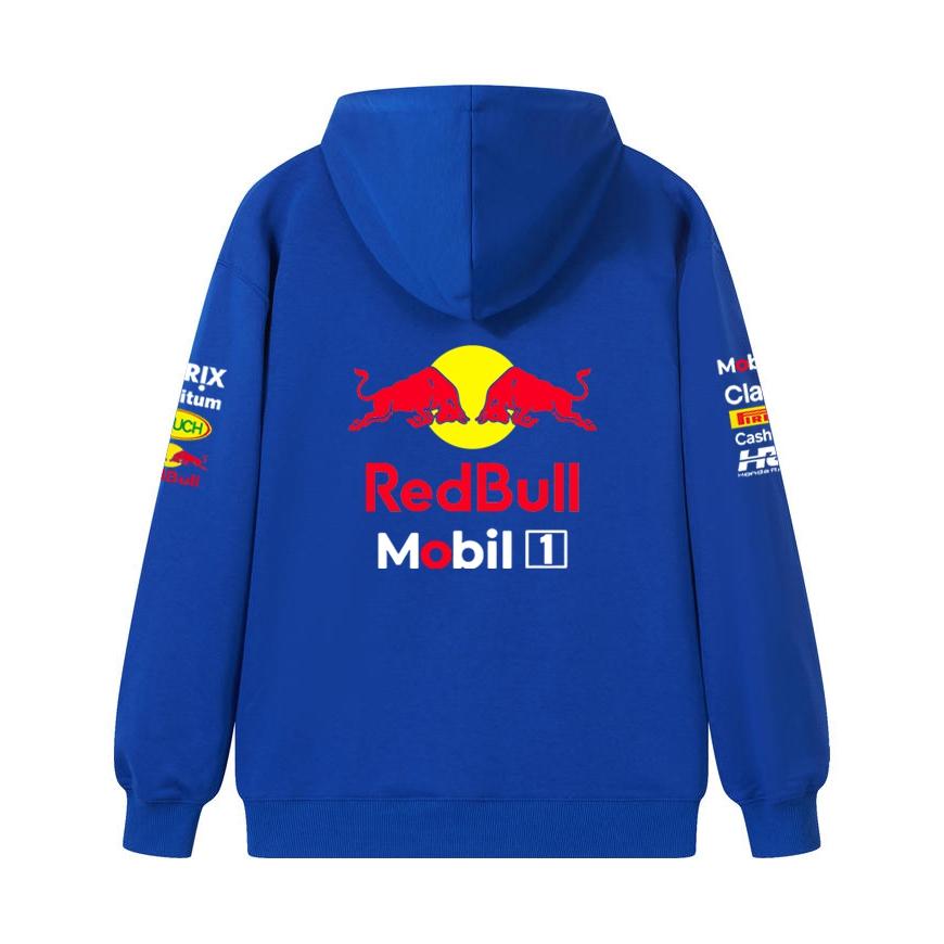 Red Bull Толстовка на молнии с символикой команды F1 Верстаппен Формула 1 Спортивная толстовка на молнии Мужская Женская Повседневная кофта-пуловер