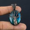 Tree Of Life Blue Flash Labradorite Handmade Pendant, Natural Gemstone Jewelry, 999 Copper Wire Wrapped Pendant Jewelry, For Gift