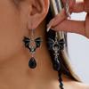 Хэллоуин Готические Серьги-Летучие Мыши Вампира для Женщин Винтажный Черный Кристалл Подвеска Капля Воды Серьги Языческая Колдовская Серьга Украшение Подарок