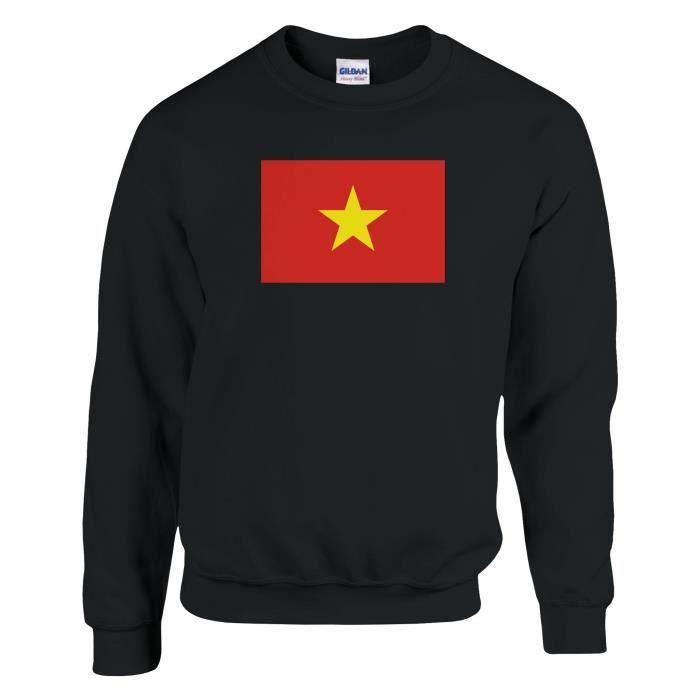 Sweat-shirt - PIXELFORMA - Drapeau du Viêt Nam - Noir - Manches longues - Mixte
