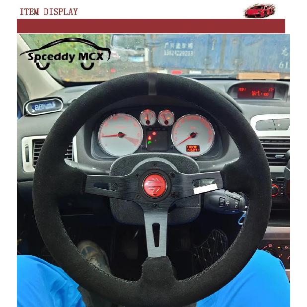 13.5inch 335mm Racing Steering Wheel Suede Deep Dish Car Sports