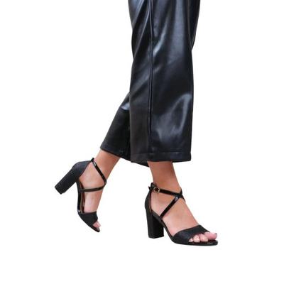 Женские/дамские босоножки Ruth Glitter Wide Medium Block Heel