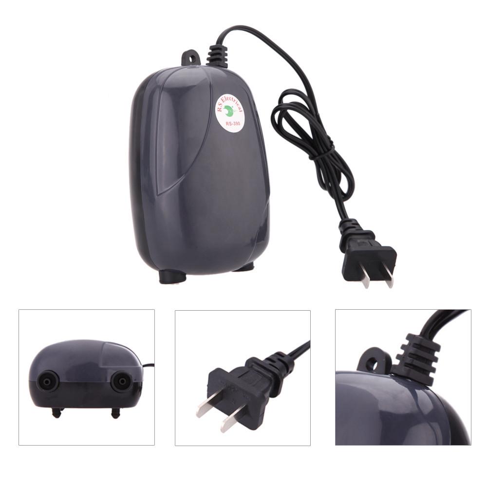 Risheng RS290/RS390 Aquarium Oxygen Pump, Round/Flat Plug, Ornamental Fish Accessory