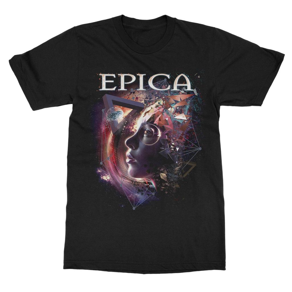 Футболка с принтом группы Epica THE QUANTUM ENIGMA Хлопковая графическая футболка Унисекс Женская Летняя уличная одежда Топ