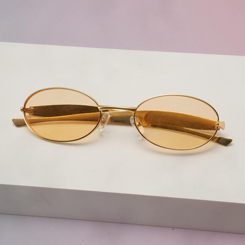 Овальные Безрамные Солнцезащитные Очки с Гранированной Кромкой Модные Очки UV400 Маленькая Рамка Gafas De Sol Дизайн с Индивидуальностью