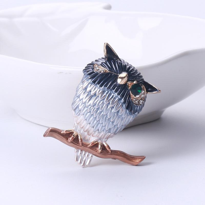 Модная брошь в виде одноглазой совы из сплава, капающая масляная краска, аксессуары для пиджака с животным универсальным корсажем