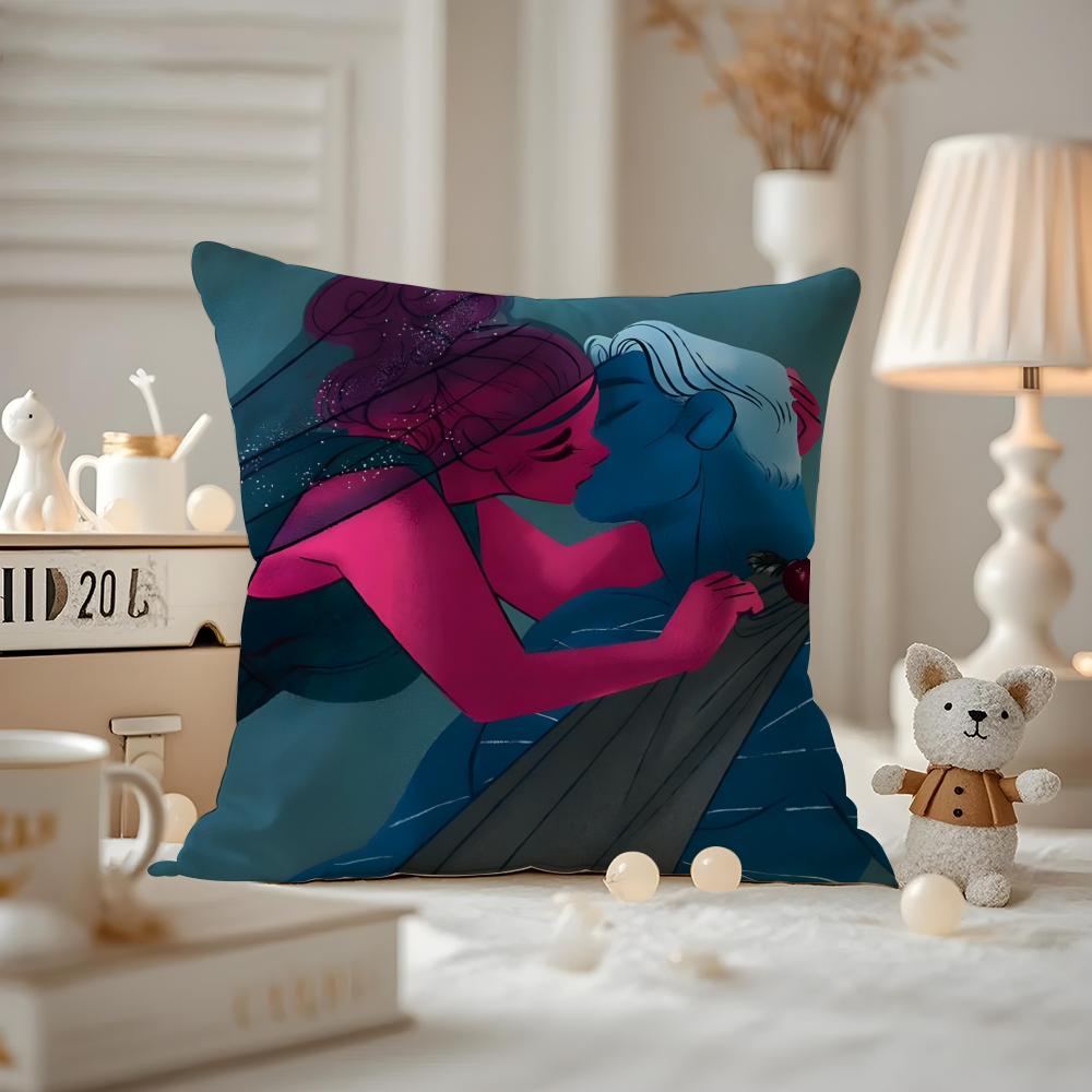 LLore OOlympus Comics Anime Cushion Cover Antidustmite Pillowcase Invisible zipper silky short plush Sofa cushion cover