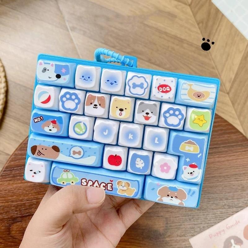 26 ячеек Клавиатура Fidget Clicker Брелок Антистресс Keycap Игрушка Портативный Брелок для Сумки для Кемпинга на Открытом Воздухе Убийца Времени