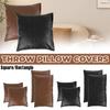 2Pcs Faux Leather Throw Pillow Cover Square/Rectangle Sofa Cushion Case with Hidden Zipper PU Leather Pillow Case Decorative