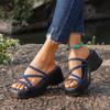 Thick-soled Muffin Sandals Women's New Sexy Large-size Slope Heel Open-toed Thick-soled Sandals