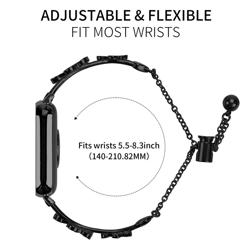 For Xiaomi Redmi Watch 4 Watchband Heart Clover Decor Zinc Alloy Metal Strap