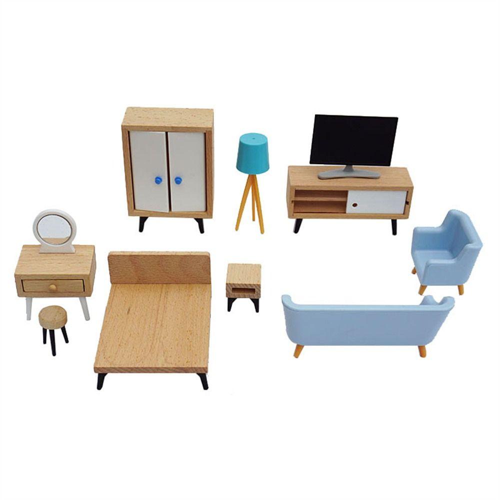 Couch Bed TV set Mini Furniture Simulation Furniture Miniature Furniture Doll House Furniture