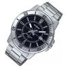 Casio Стандартная серия 50 метров водонепроницаемые Кварцевые Стальной ремешок мужские часы черный циферблат MTP-VD01D-1C