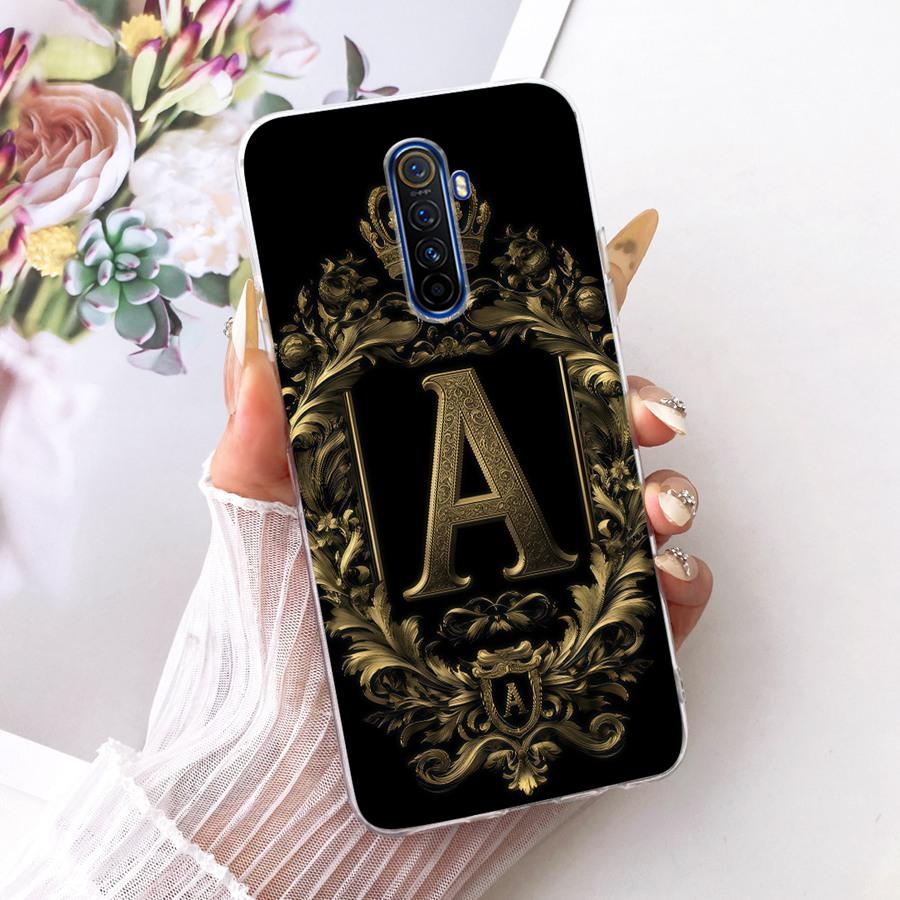 For Realme X2 Pro Case Initial Letter Silicone Protective Soft Back Cover For RealmeX2 XT Case X T OPPOK5 X 2 Pro  Phone Funda