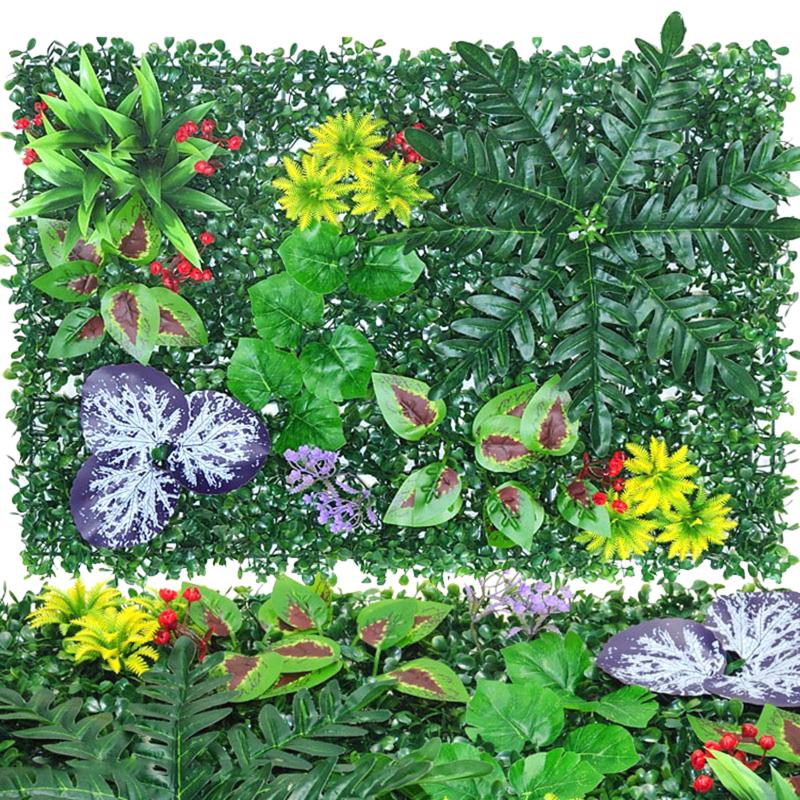 40X60cm Artificial Grass Wall Panel Boxwood Hedge Evergreen Greenery for Home Office Backdrop DIY Decoration