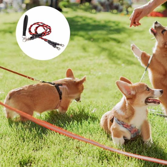 Двойной банджи-поводок для собаки, вращающийся на 360 градусов, не запутывающийся, двойной поводок для двух собак, амортизирующий банджи-поводок для прогулок и тренировок для маленьких, средних и крупных собак