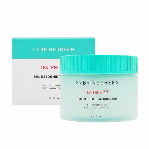 BRINGGREEN Успокаивающие тонер-пэды с маслом чайного дерева и центеллой азиатской для проблемной кожи (90 листов)