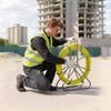 Fish Tape Fiberglass, 100M 6.3MM, Duct Rodder Fishtape Wire Puller with Stand, Cable Running Rod with Locking Mechanism, Fishing Tools, for Walls