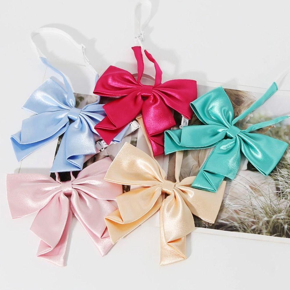 Solid Color JK Ties Fashion Oversized Swallowtail Bowknot  For Women College Girls