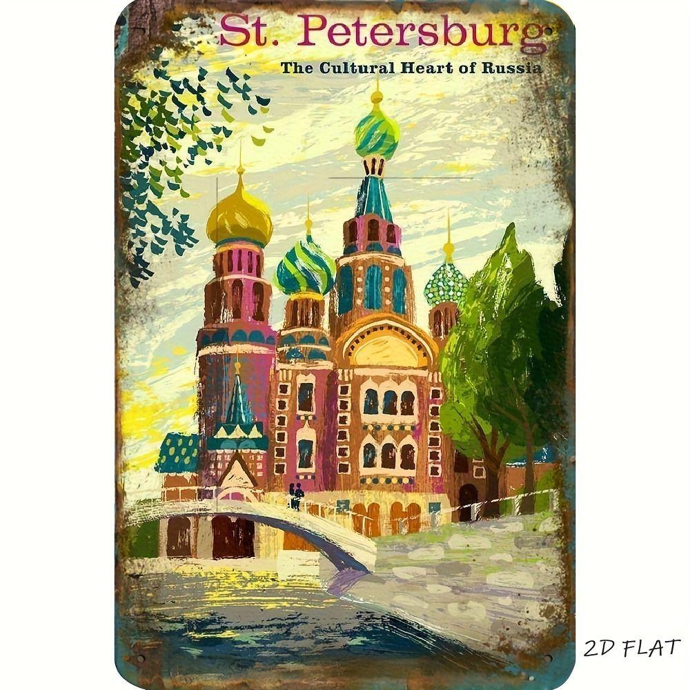 Metal Sign Winter Forest Landscape Wall Decor 20x30 cm