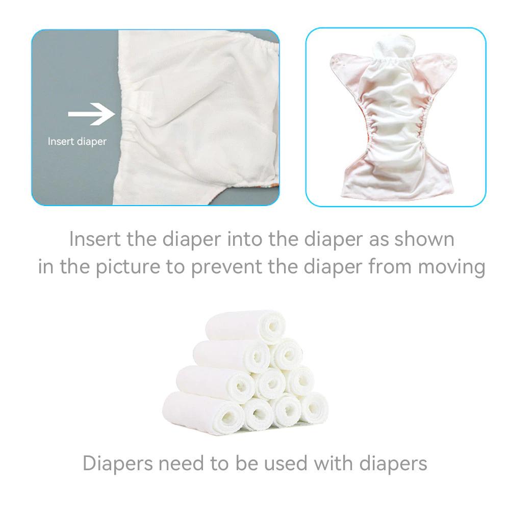 Многоразовые моющиеся регулируемые водонепроницаемые тканевые подгузники для новорожденных, впитывающие подушечки, подгузники, штаны