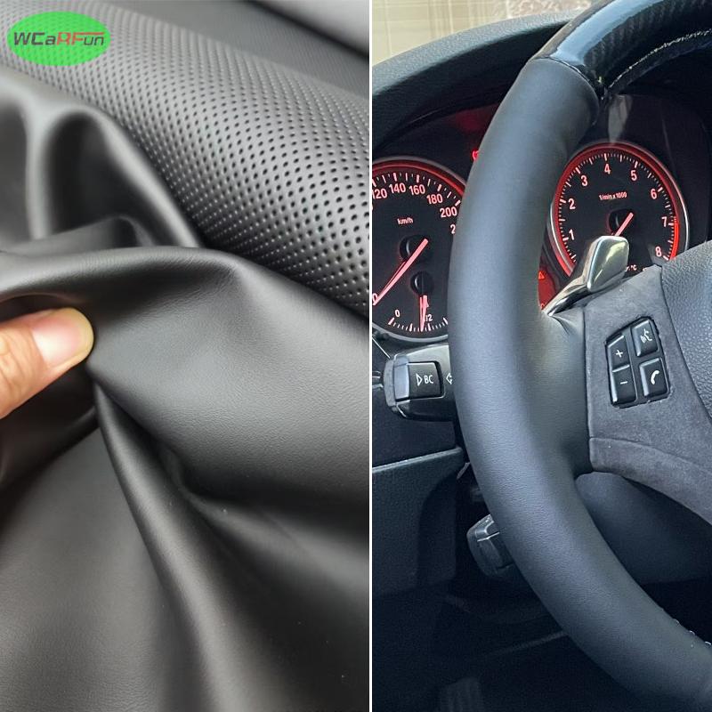 Кожаная оплетка рулевого колеса для BMW 5 6 7 Серии F10 F07 F06 F12 F13 F01 F02 красная синяя линия Перфорированная Микрофибра Кожа