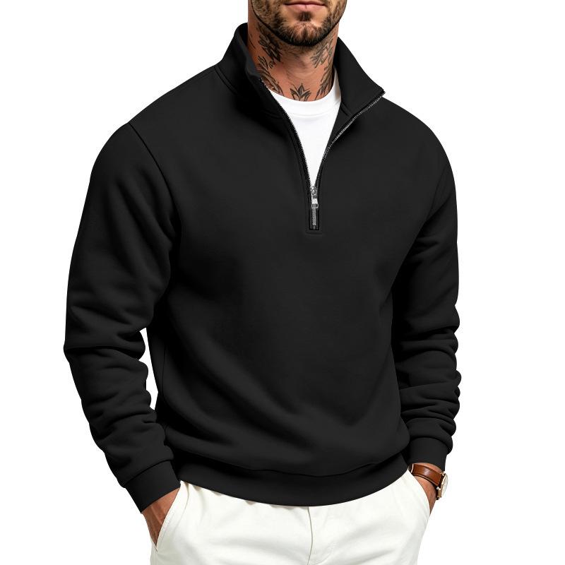 Men’s Plain-Coloured Autumn/Winter Sports & Casual Fashion Zip-Up Hoodie with Fleece Lining