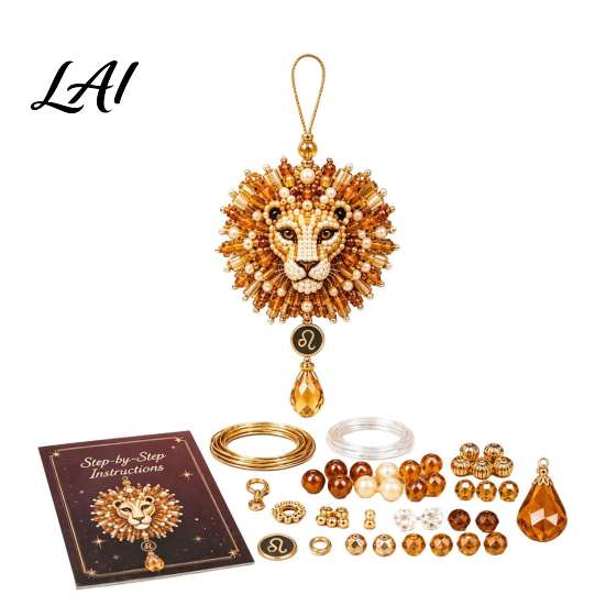 Spiritual Jewelry Making Supplies 12 Zodiac Blessing Beaded Ornament DIY Kit Beginner Friendly Sign Craft Kit Beading Set Hanging Pendant Handmade