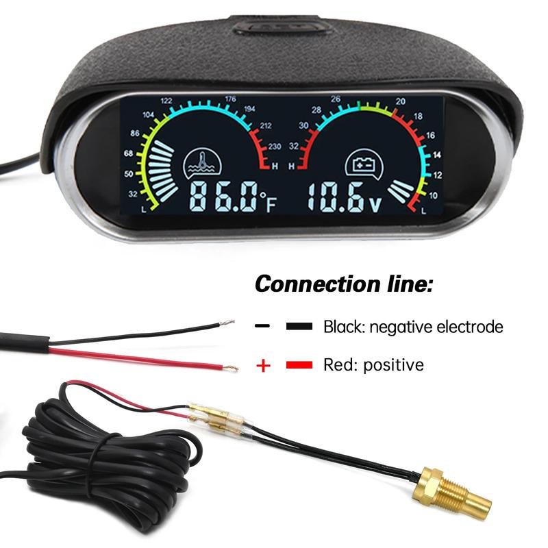12V Автомобильный 2 в 1 ЖК-дисплей Вольтметр+Измеритель температуры воды с датчиком температуры 1/8 NPT Измеритель температуры воды для автомобиля, грузовика