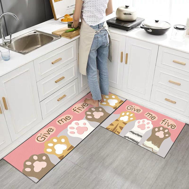 Kitchen Washable Anti-Slip Long Floor Mat Bathroom Entrance Door Absorbent Mat Bedroom Bedside Area Rug Living Room Prayer Rug