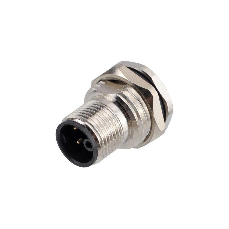 1m M12 Encoder Connector 2Pin 3Pin 4Pin 2+PE 3+PE 12A Power Signal Adapter K Code Aviation Male Female Plug Socket Panel Mount